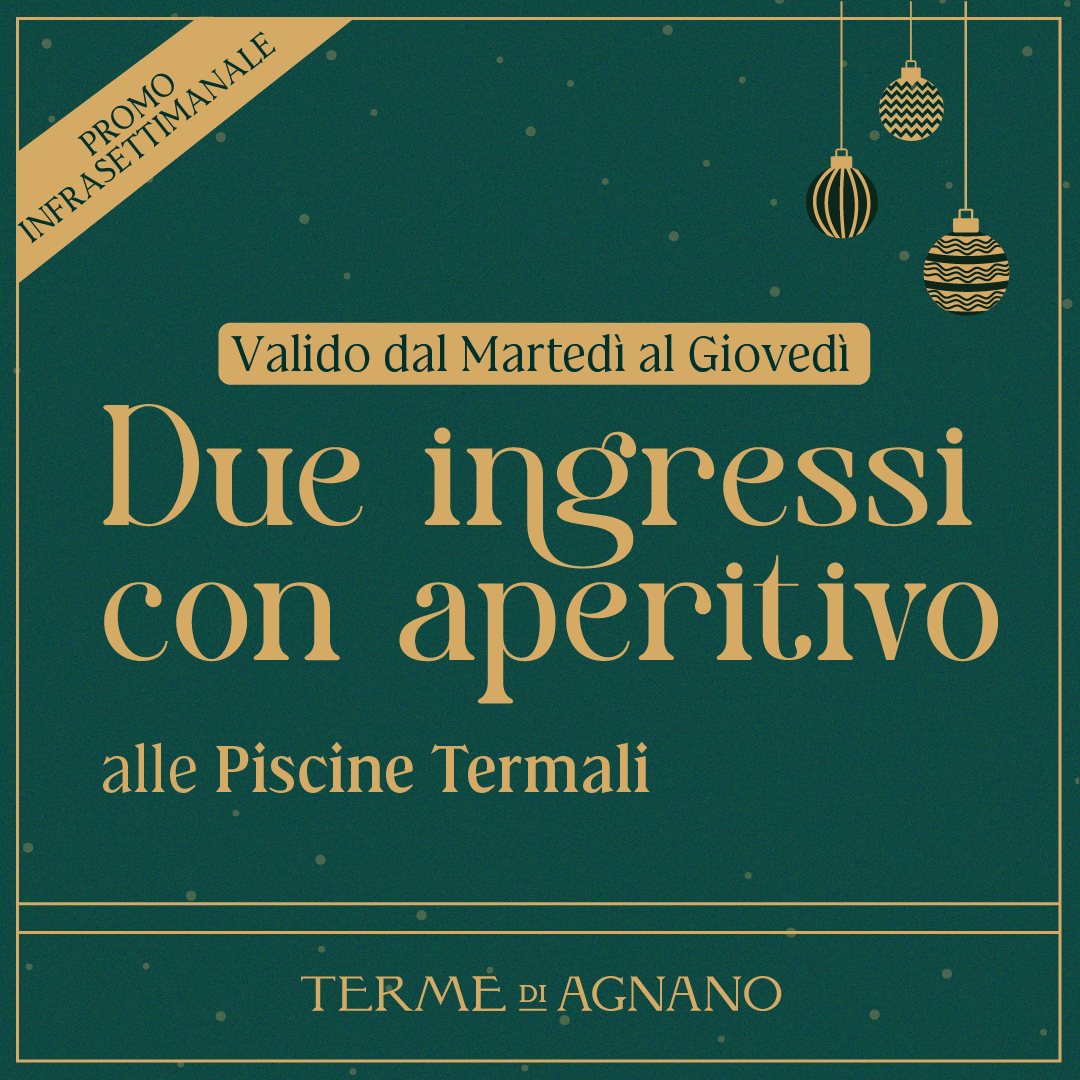 CHRISTMAS WONDERLAND🎁- Promo infrasettimanale: due ingressi con aperitivo dal martedì al giovedì - Piscine Termali