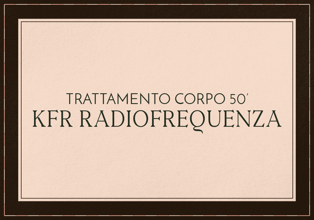 KRF RADIO FREQUENZA CORPO 40' MINUTI