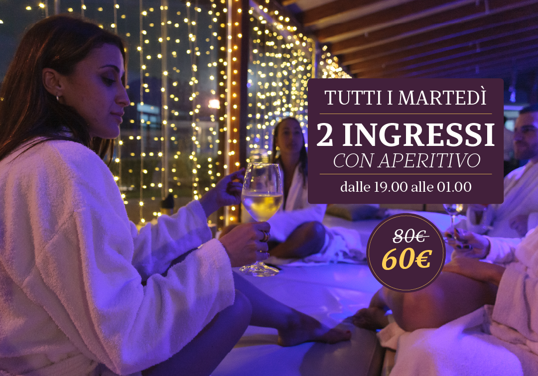 PROMO MARTEDÌ: DUE INGRESSI CON APERITIVO DALLE ORE 19.00 ALLE 01.00 SOLO ONLINE ENTRO IL 28/01/25