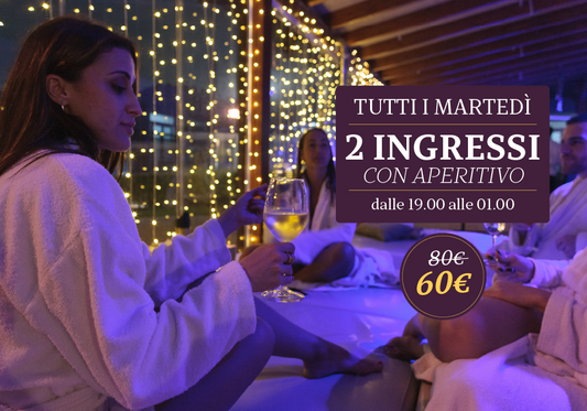 PROMO MARTEDÌ: DUE INGRESSI CON APERITIVO DALLE ORE 19.00 ALLE 01.00 SOLO ONLINE ENTRO IL 28/01/25