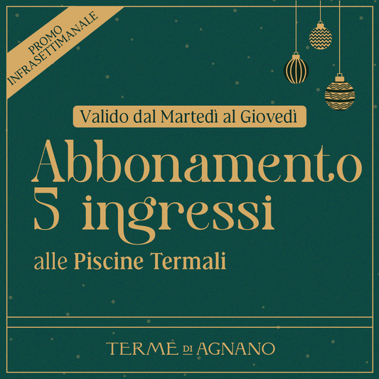 CHRISTMAS WONDERLAND🎁- Promo infrasettimanale: Abbonamento 5 ingressi dal martedì al giovedì - Piscine Termali