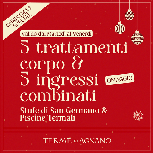 CHRISTMAS WONDERLAND SPECIAL🎁- 5 Trattamenti corpo & 5 Ingressi combinati (omaggio!) Stufe&Piscine