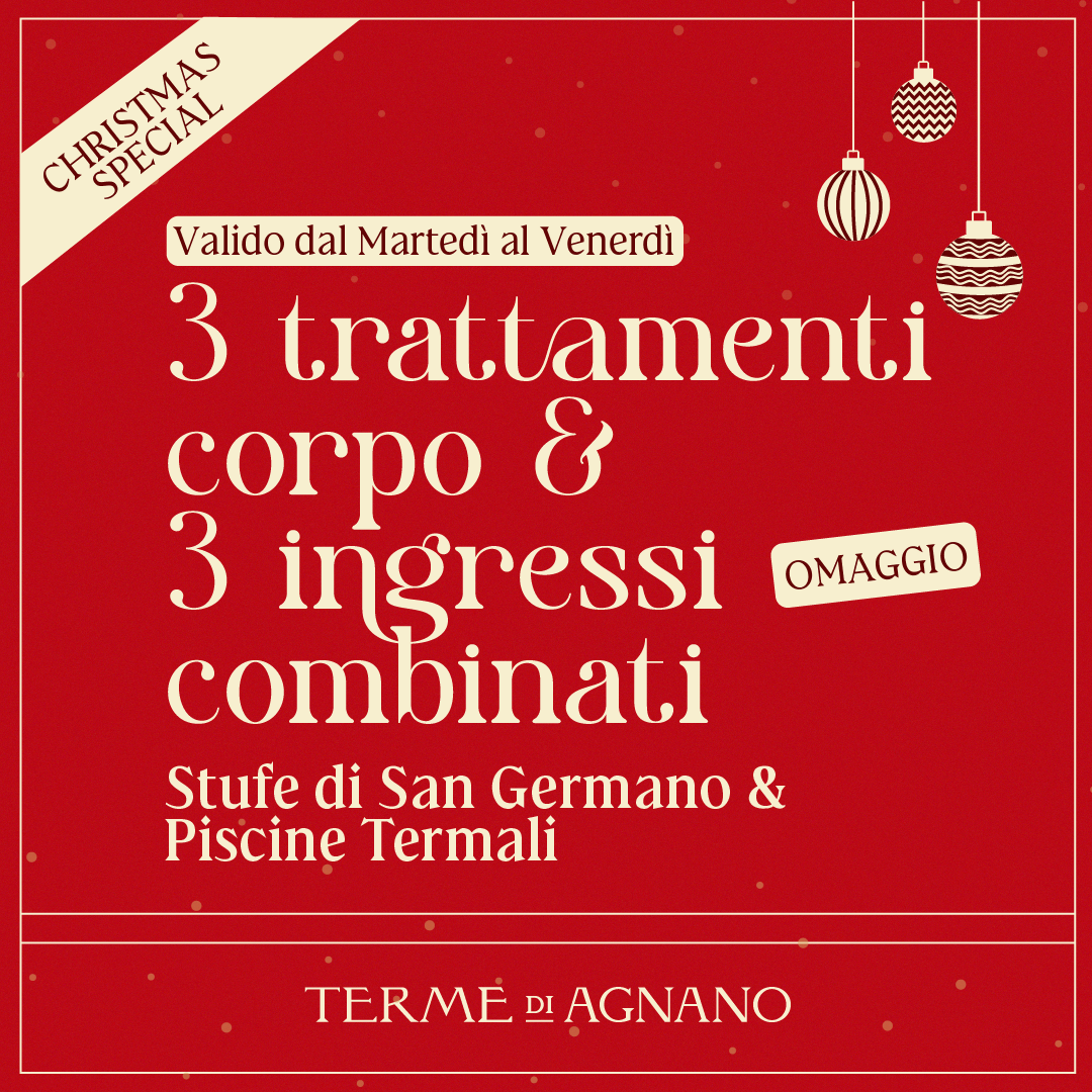 CHRISTMAS WONDERLAND SPECIAL🎁- 3 Trattamenti corpo & 3 Ingressi combinati (omaggio!) Stufe&Piscine