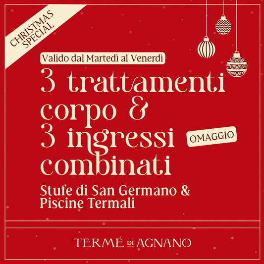 CHRISTMAS WONDERLAND SPECIAL🎁- 3 Trattamenti corpo & 3 Ingressi combinati (omaggio!) Stufe&Piscine