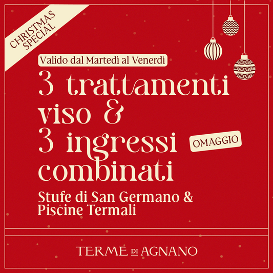 CHRISTMAS WONDERLAND SPECIAL🎁- 3 Trattamenti viso & 3 Ingressi combinati (omaggio!) Stufe&Piscine