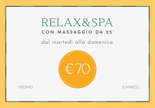 Festa della donna 2025: Idee regalo - Relax&Spa con massaggio da 25' dal martedì alla domenica