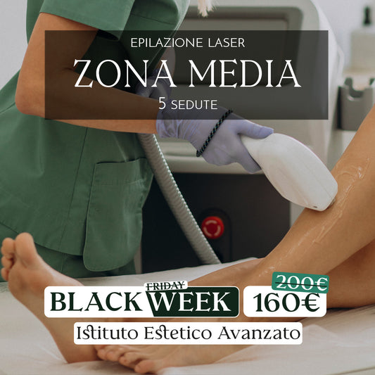 Black Week: Epilazione laser zona media 5 sedute - acquistabile dal 24 novembre - Stufe di San Germano